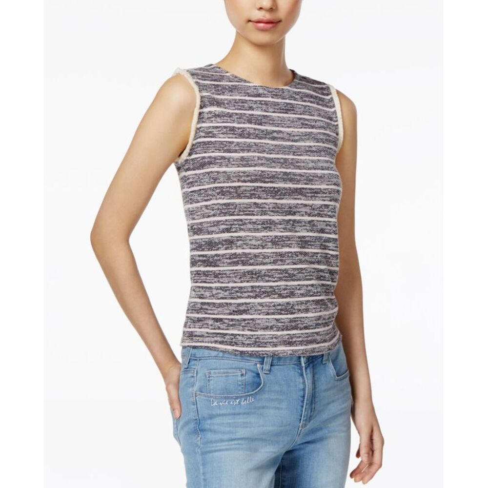 Maison Jules Fringe Striped Top